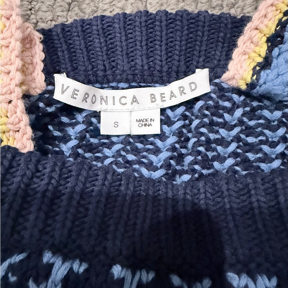 Veronica Beared Jacquard Knit Striped Knit Top - Picture 12 of 14